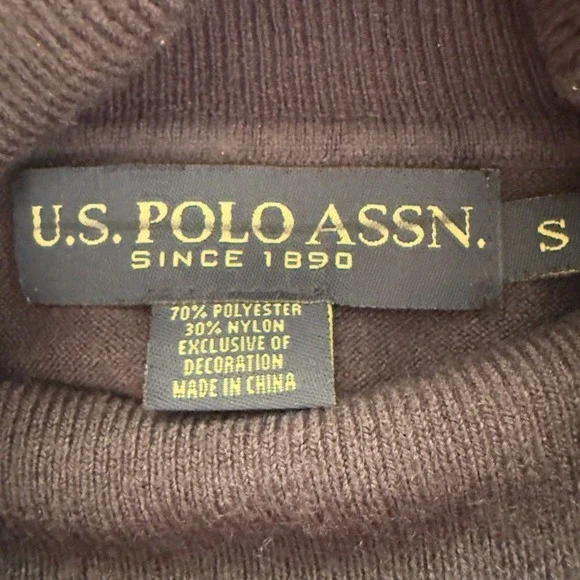 U.S. Polo Assn. Turtleneck Sweater Mens Small Navy Blue Knit Logo Lightweight - Picture 3 of 6